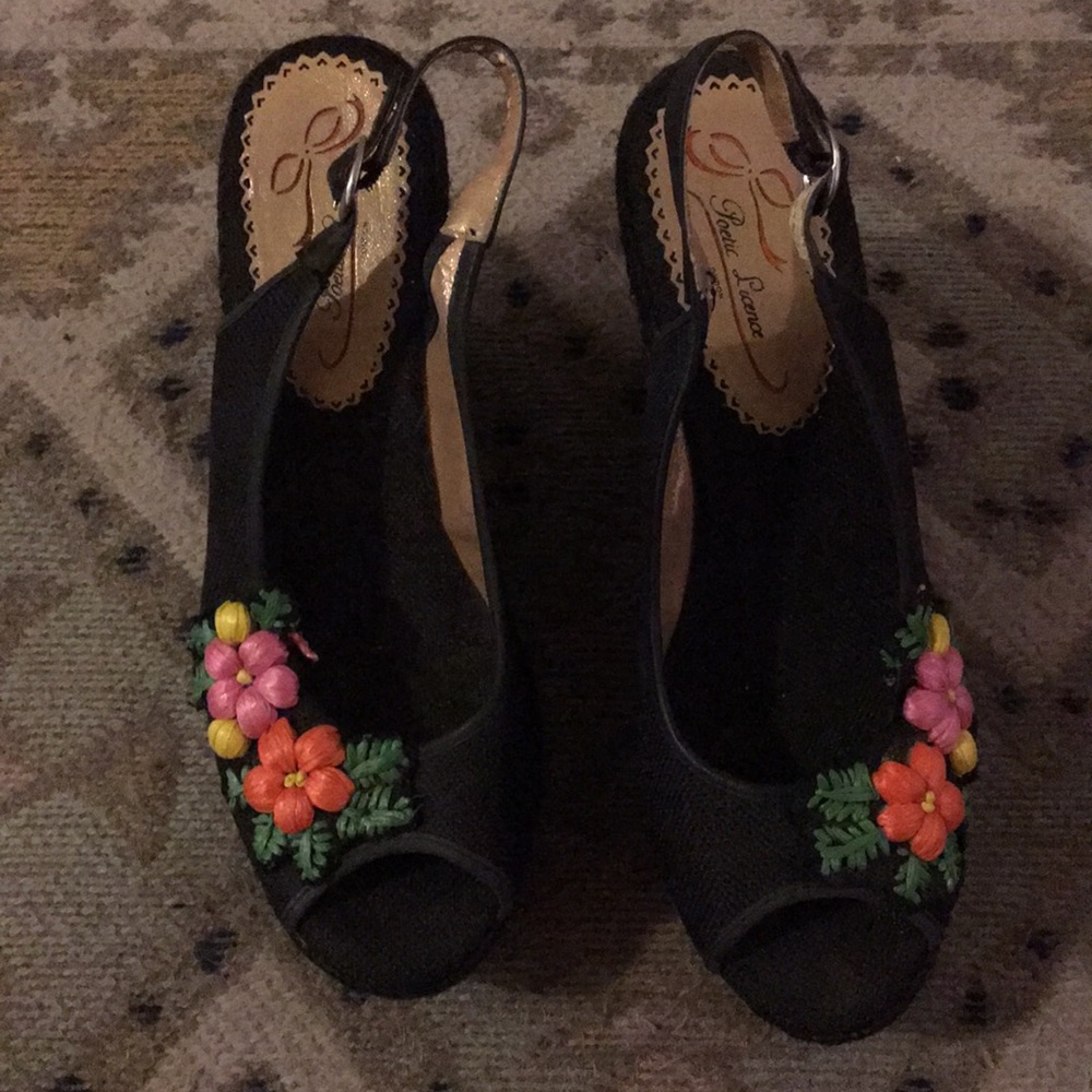 Poetic License London Black Woven Tiki Wedge - Picture 4 of 7